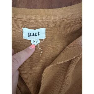 Pact Organic Cotton Collared Sweater – Camel Brown, Size XS
